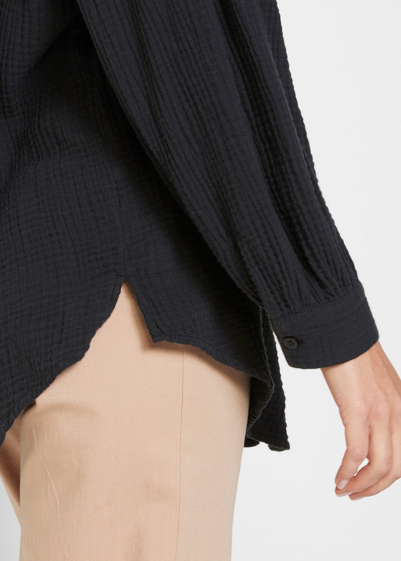 bonprix Langarmbluse Oversize-Passform, mit Seitenschlitzen, aus Musselin