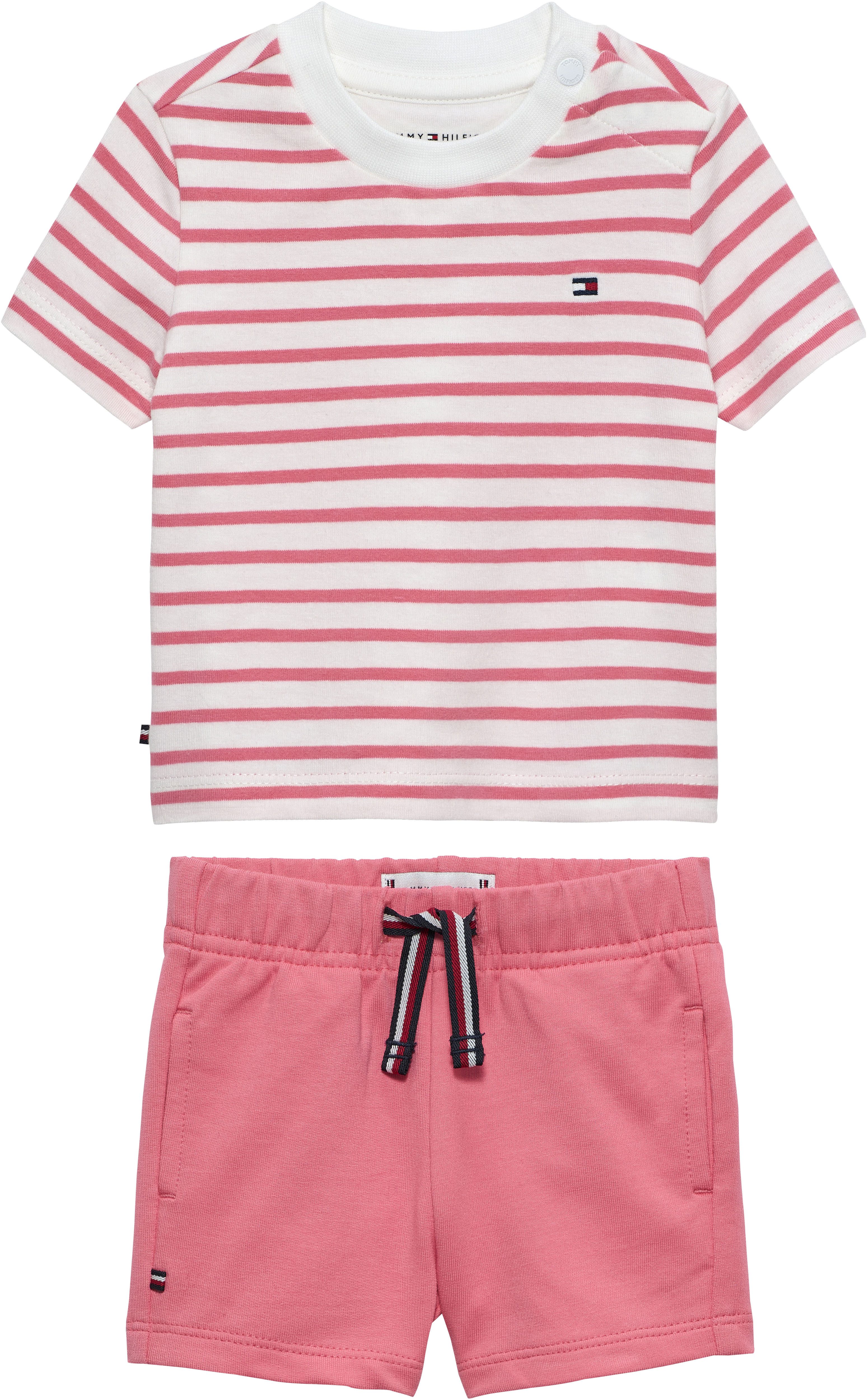 Tommy Hilfiger Shirt & Shorts ESSENTIAL STRIPE TEE + SHORT SET (Set) Regular fit mit Rundhalsausschnitt für Babys