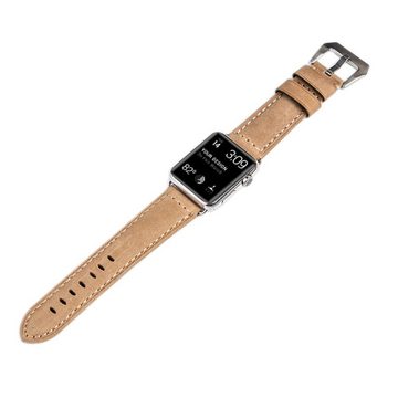 CoverKingz Smartwatch-Armband Leder Armband für Apple Watch 49/45/44/42mm Retro Series, Lederband Edelstahl Faltschließe Serie Ultra 2/Ultra/9/8/7/6/SE/5/4/3