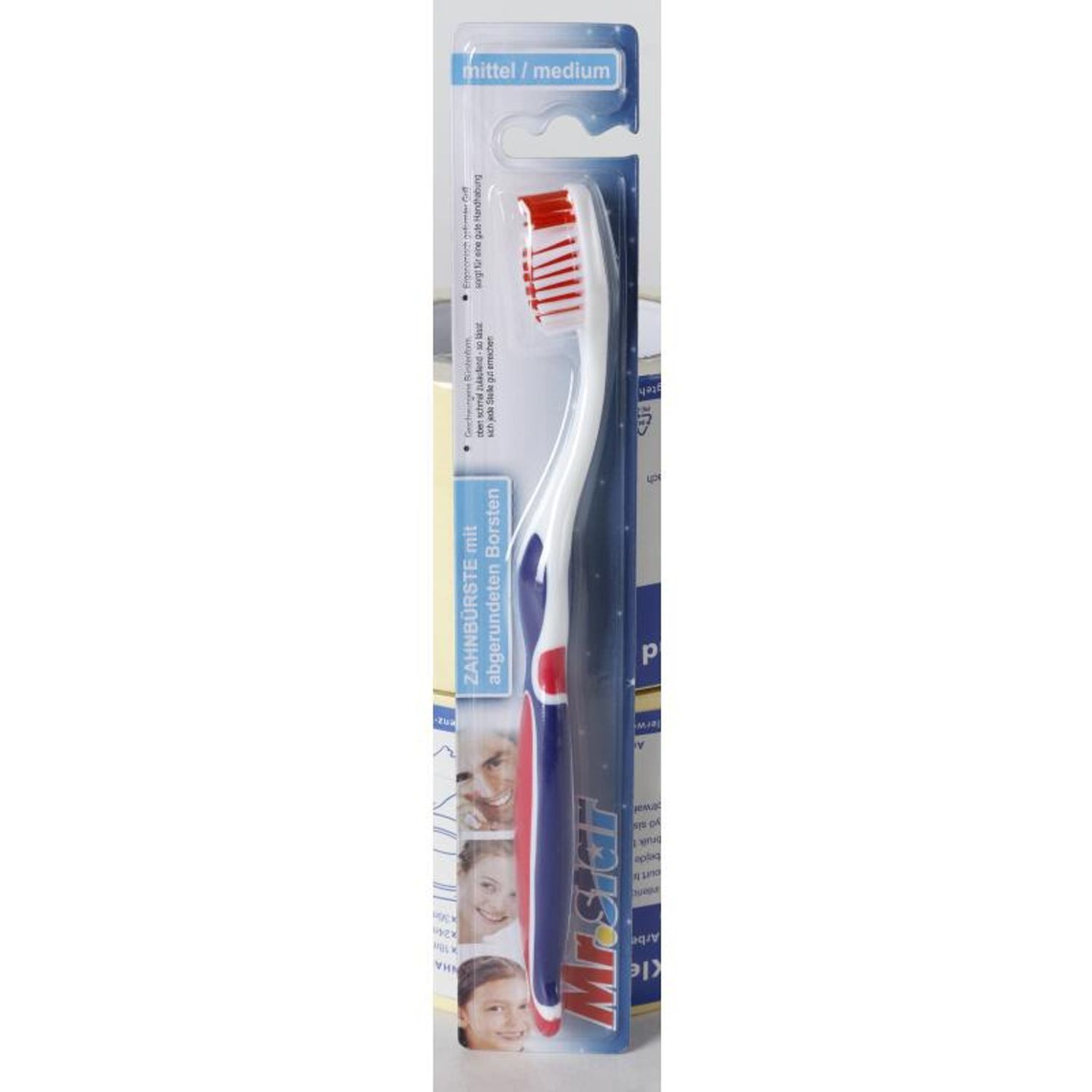 BURI Zahnbürste 144x Mr. Star Hand-Zahnbürsten Zähne putzen Großpackung MEDIUM/mittel