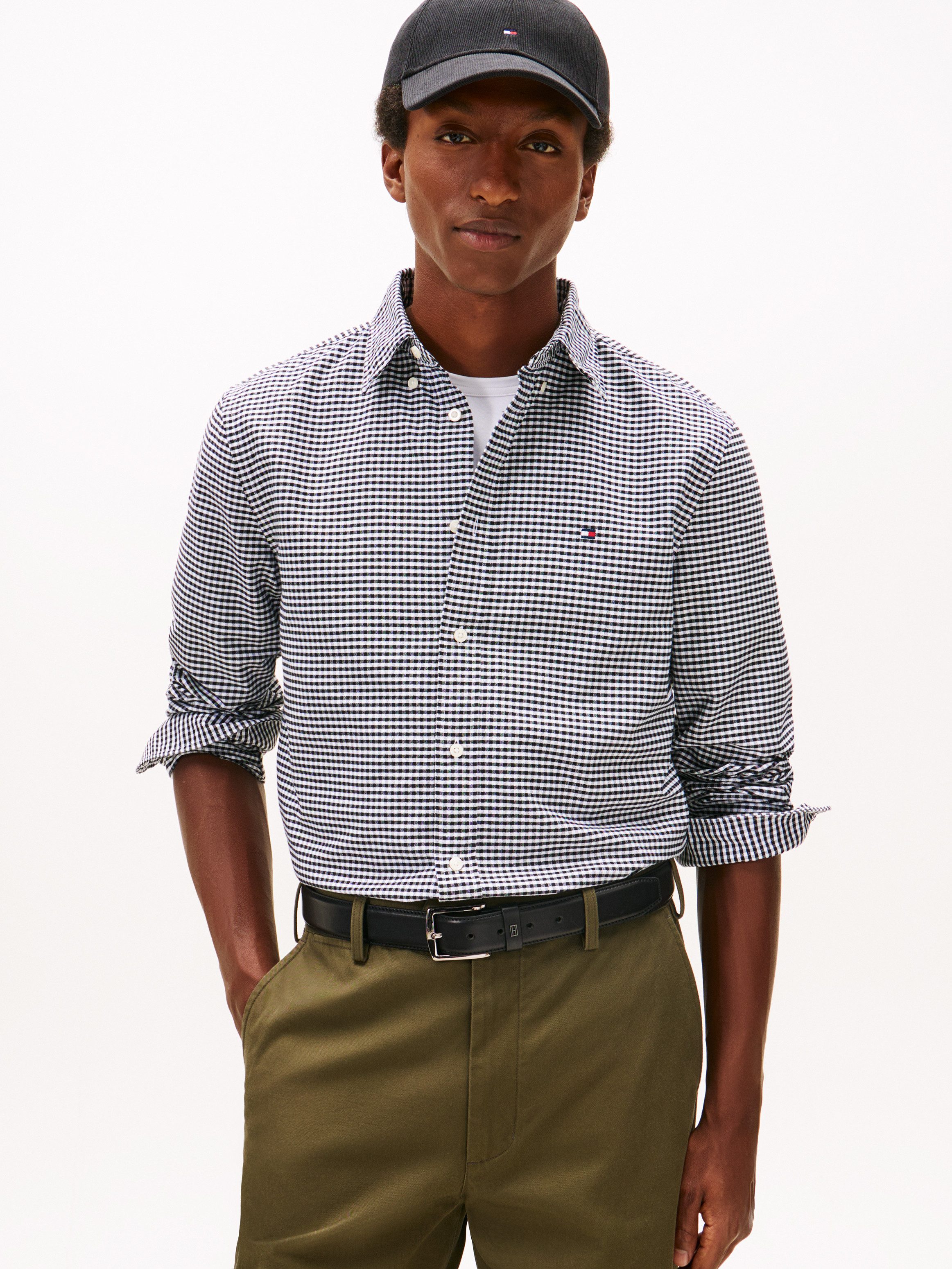 Tommy Hilfiger Langarmhemd HERITAGE OXFORD GINGHAM Regular fit, Button-down-Kragen, kariert