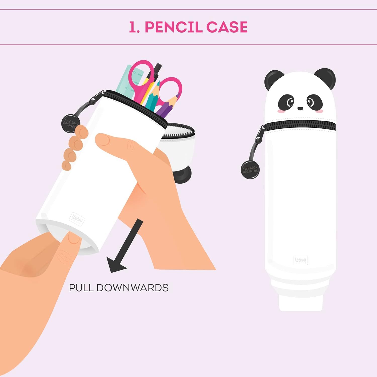 Legami Spiel LEGAMI Kawaii 2-in-1 Federmäppchen Panda – Silikon