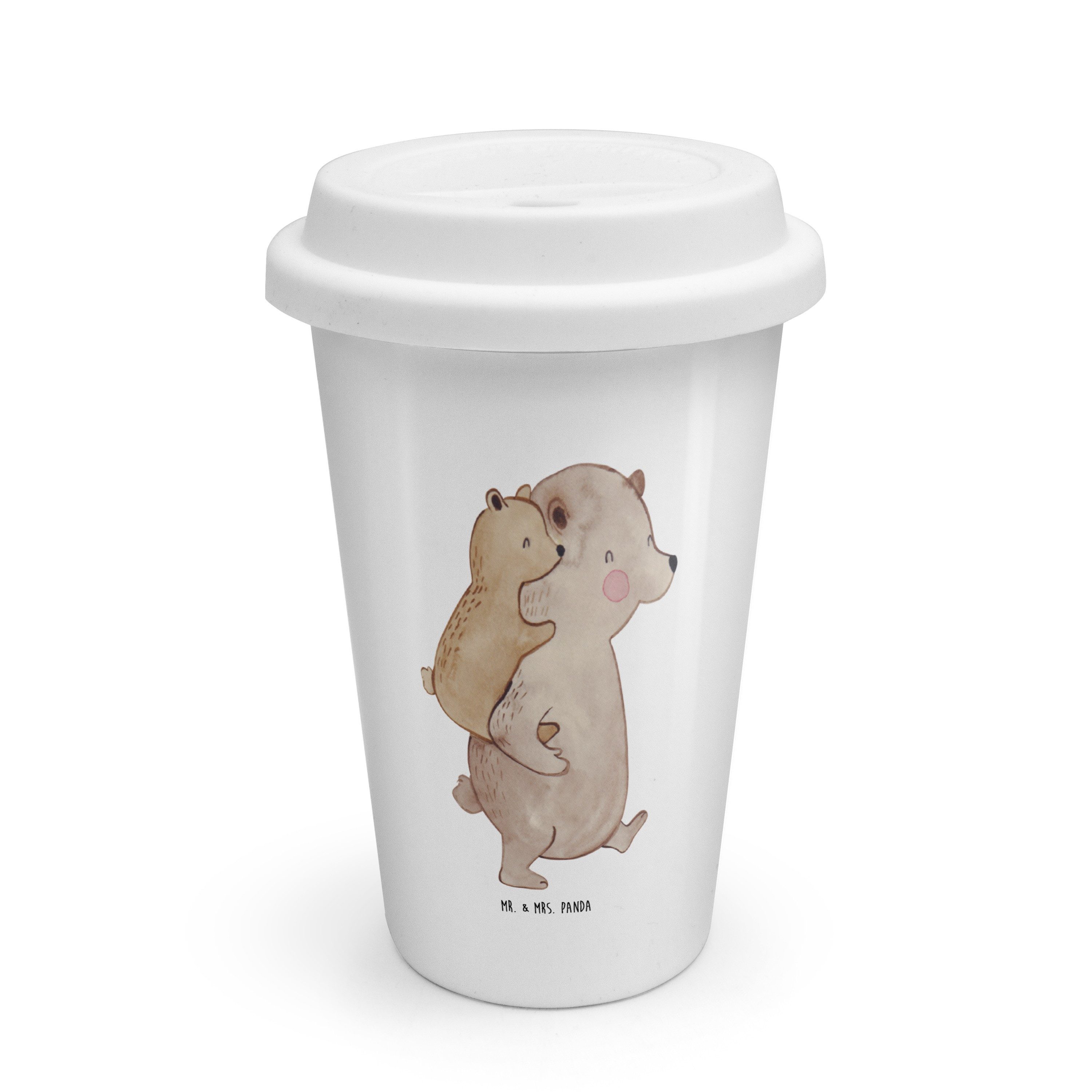 Coffee-to-go-Becher Papa Bär - Weiß - Geschenk, Vatertag, Sohn, weltbester Papa, Mama, Va