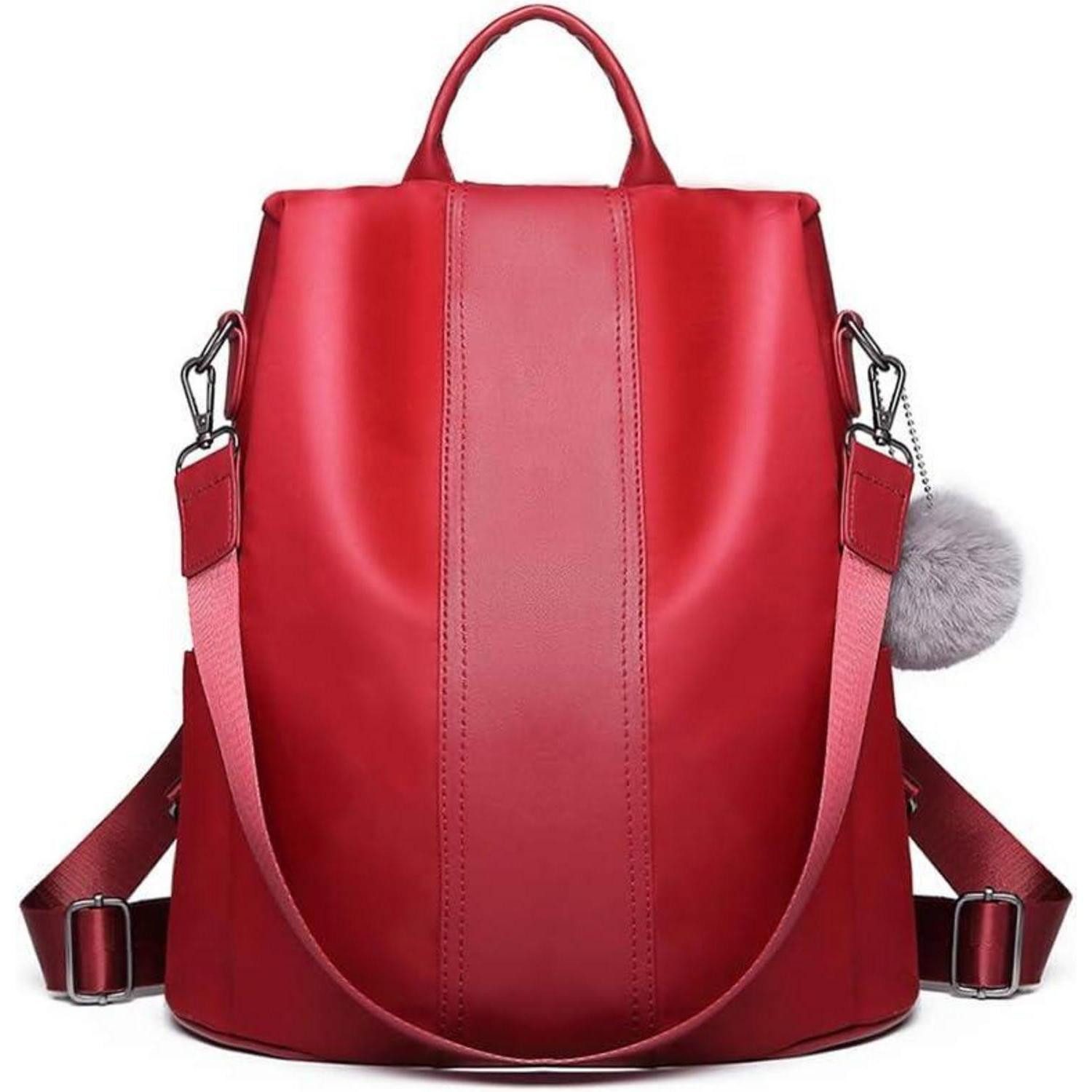 LuxusKollektion Cityrucksack Rucksack Antidiebstahl Cityrucksack Damen 3in1 M 1-4 Rot