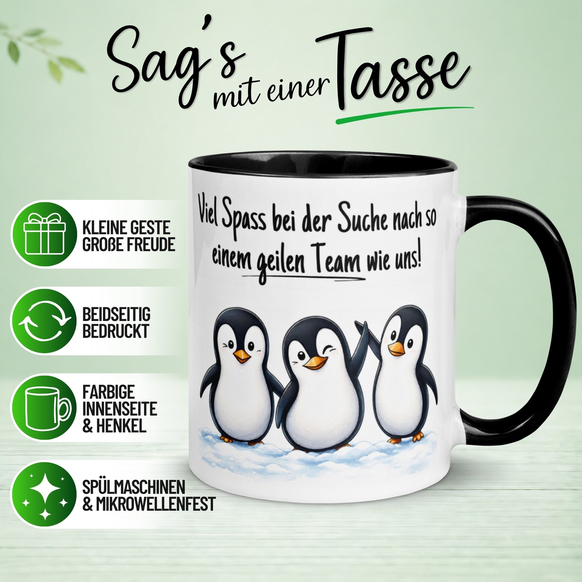 Momentals Tasse Abschied – „Viel Spaß bei der Suche“ – Abschiedsgeschenk Kollegen, Gratis Versand · Links-&Rechtshänder · Spülmaschinenfest