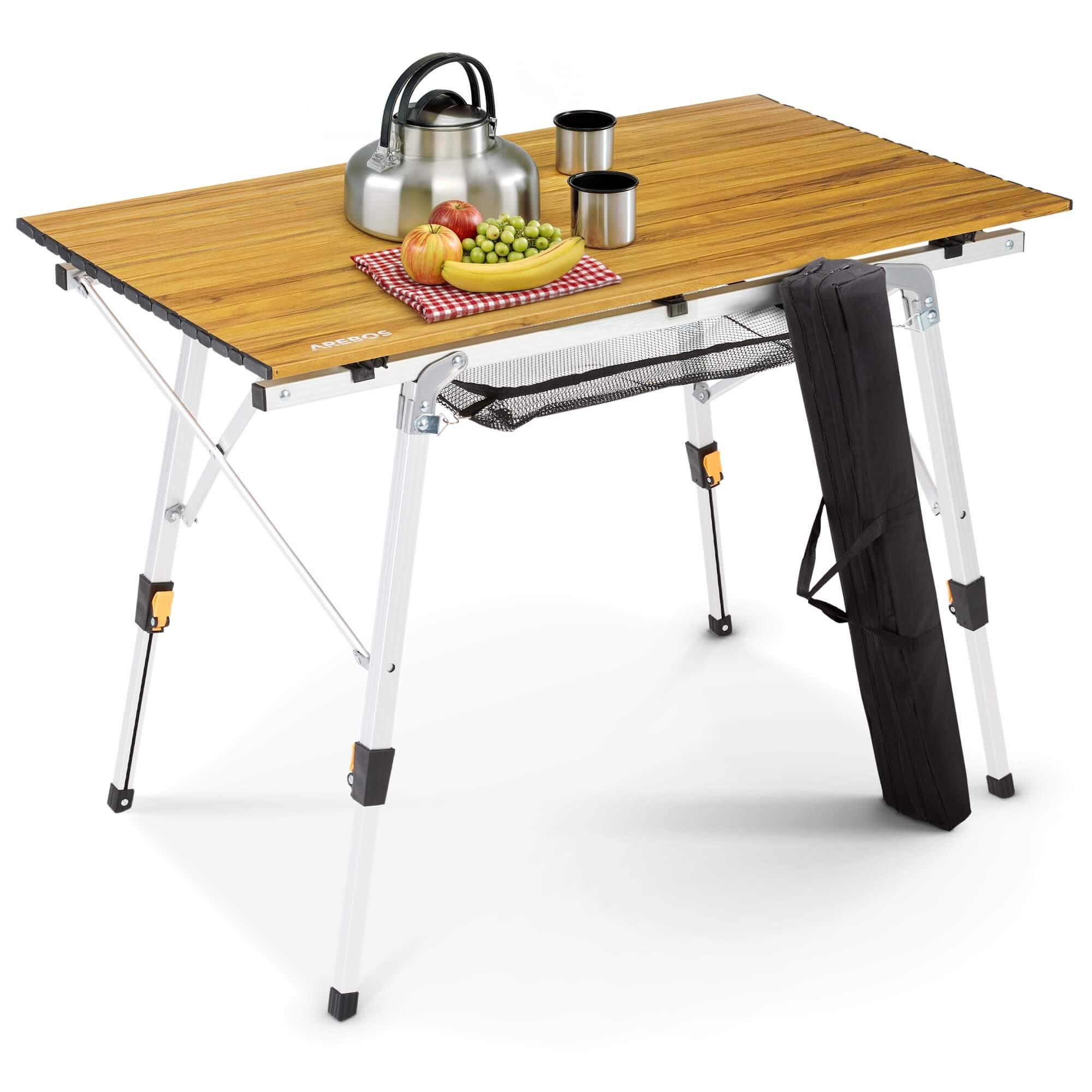 Arebos Campingtisch 90x51,5 cm Reisetisch faltbar, klappbar für Camping, Picknick & Balkon