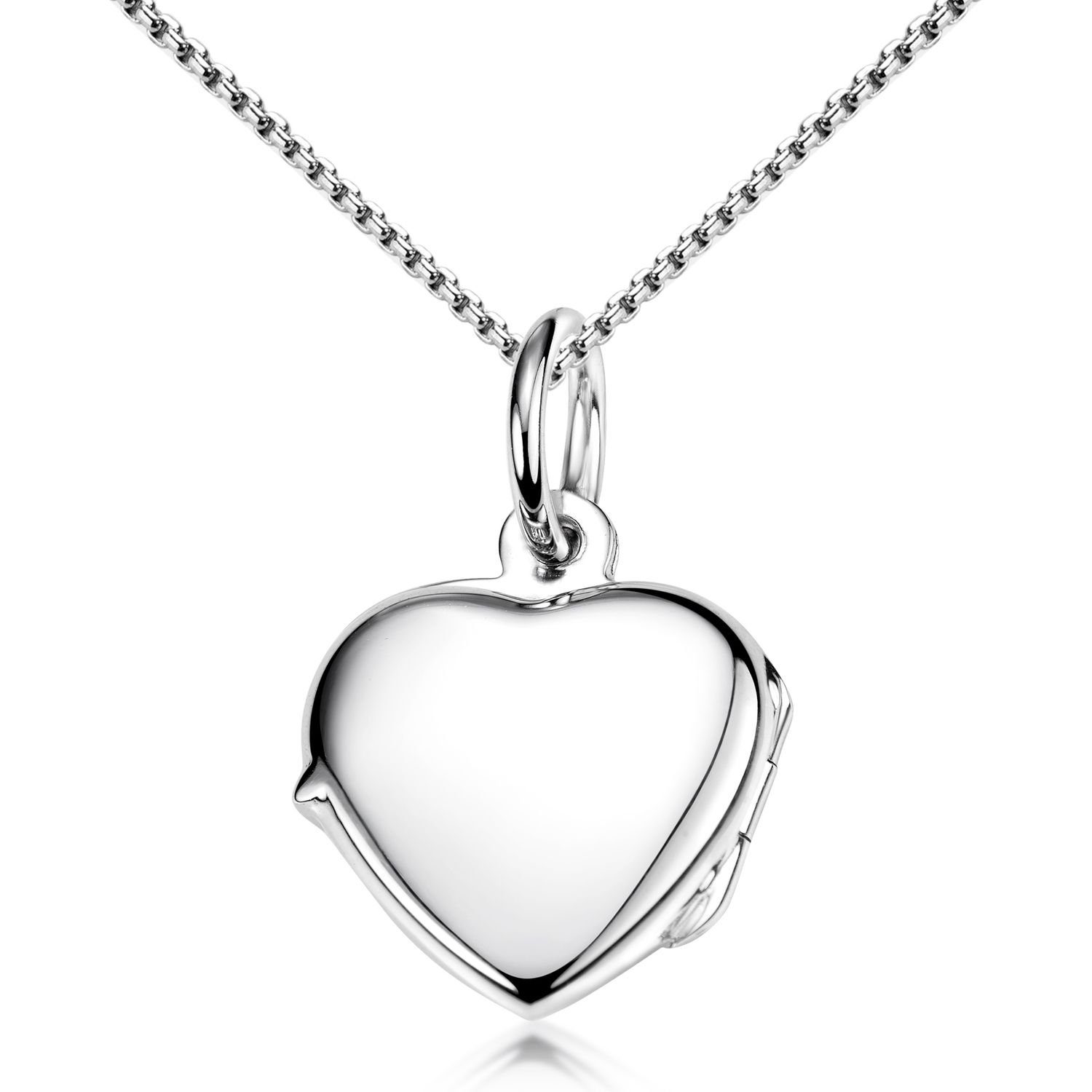 Materia Amulett Herz Liebe Freundschaft Silber Hochglanz KA-479, 925 Sterling Silber, rhodiniert