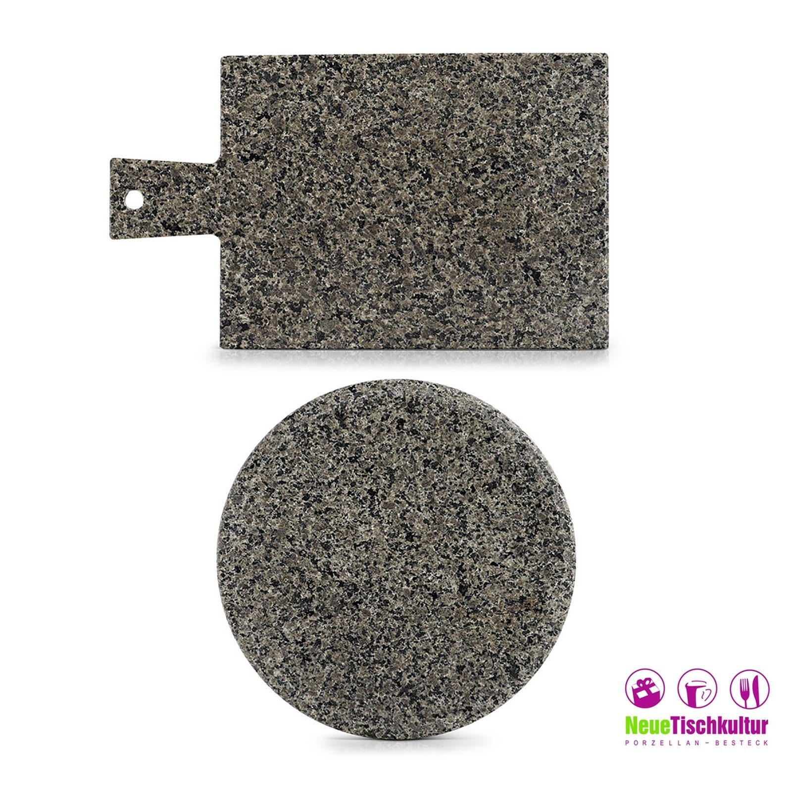 Granit, (Stück, Servierplatte Servierbrett 1-St), Neuetischkultur Servierbrett Granit, rund