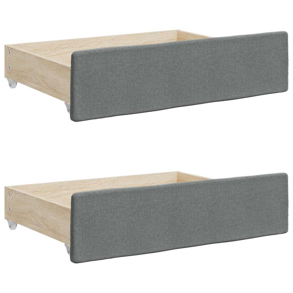 furnicato Bettschubkasten Bettschubladen 67x50x16 cm Dunkelgrau aus Holzwerkstoff und Polyester (1 St), Stauraum-Boxen mit Rollen, atmungsaktiv und für das Schlafzimmer