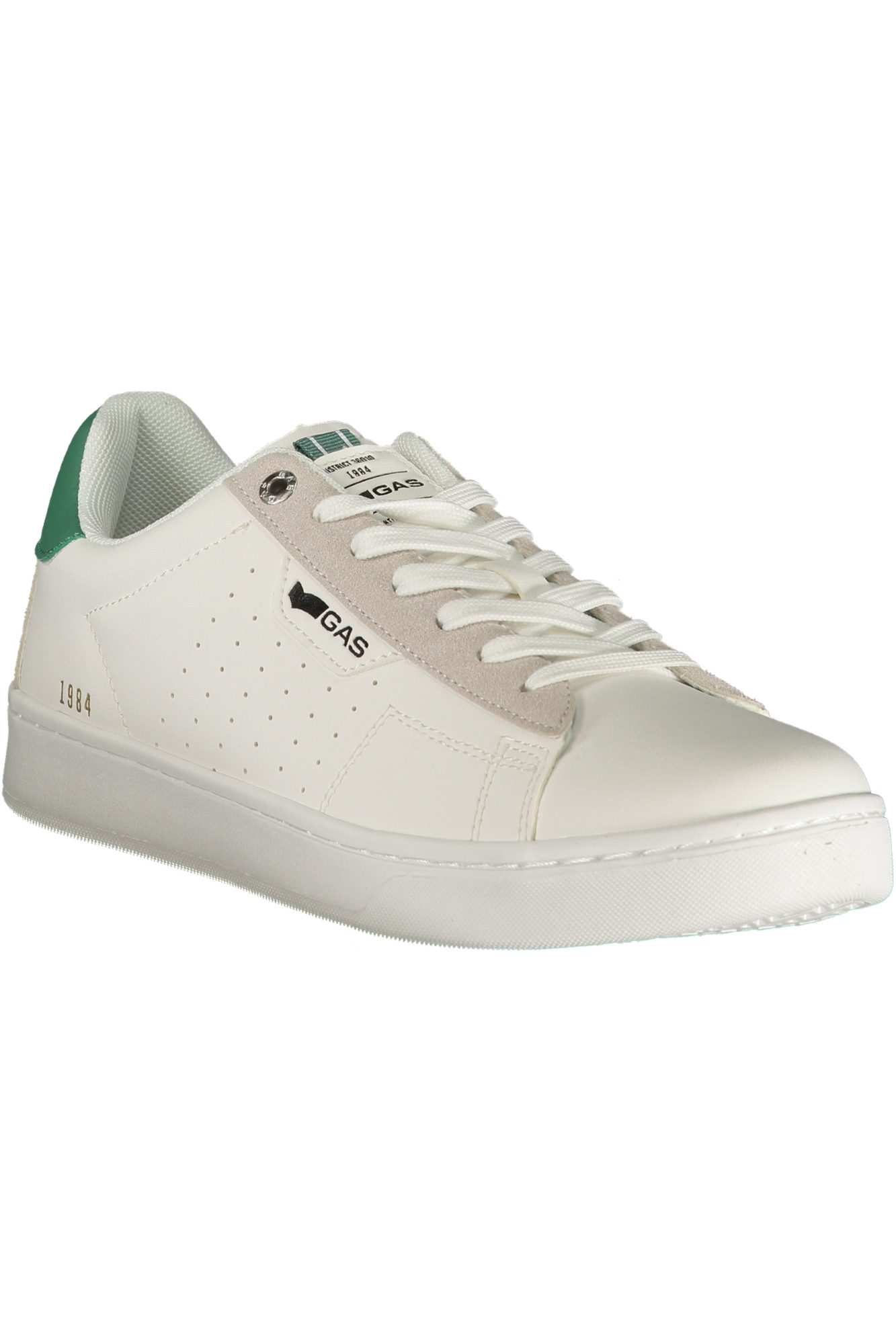 GAS Sneaker Weiße Herren-Sportschuhe mit grünen Details und