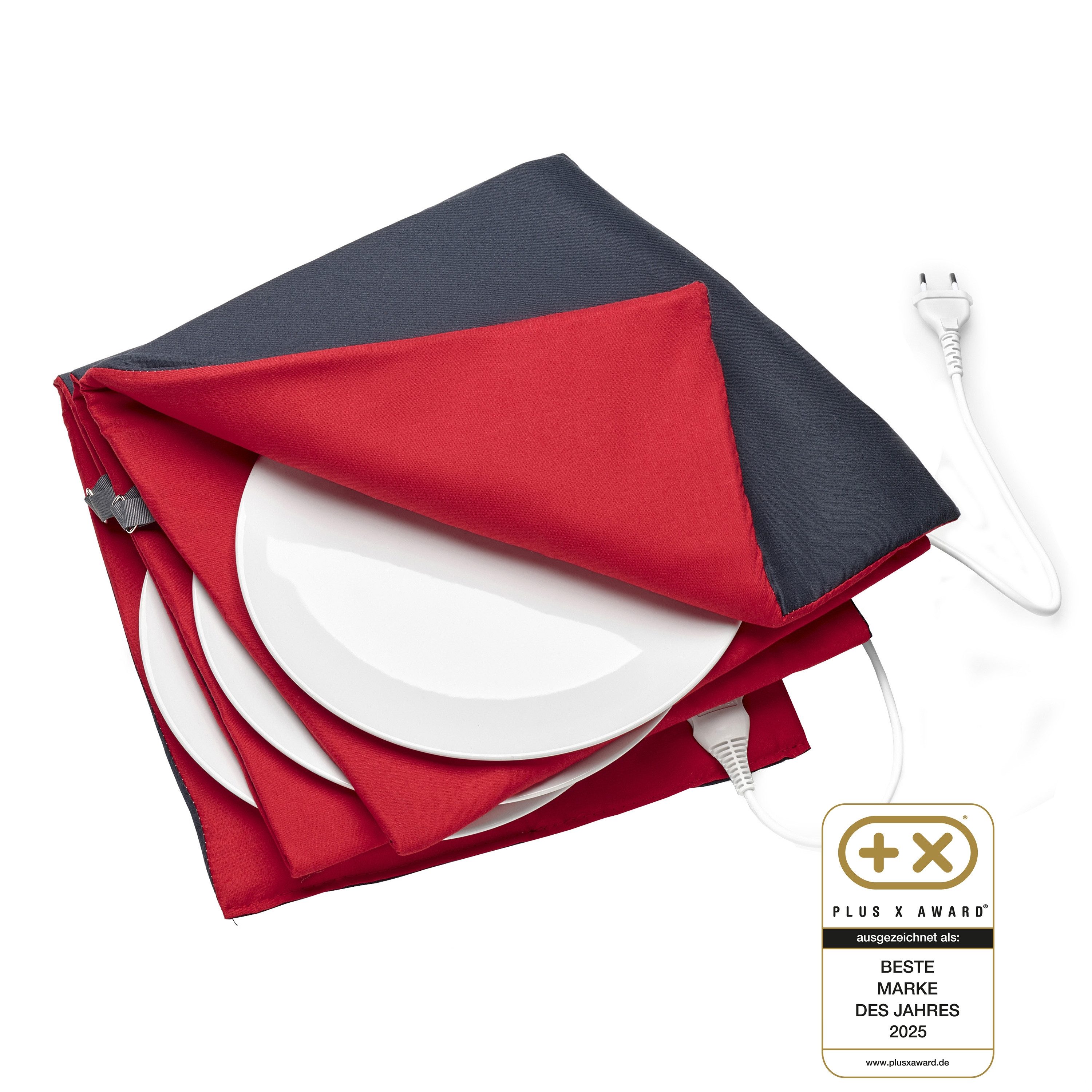 SOLIS OF SWITZERLAND Tellerwärmer Maxi Gourmet, Typ 8651, 10 Teller bis 32 cm, Überhitzungsschutz, Baumwolle