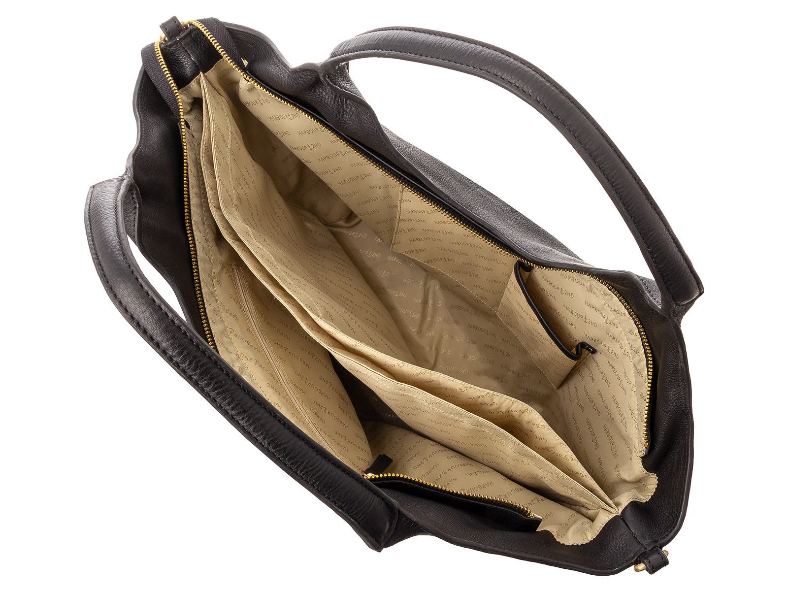 HARBOUR 2nd Schultertasche Justpure FJP.13759 Totebag style fjp Raffaella Leder Shopper (Stück, 1-tlg., 1), Matter Goldton