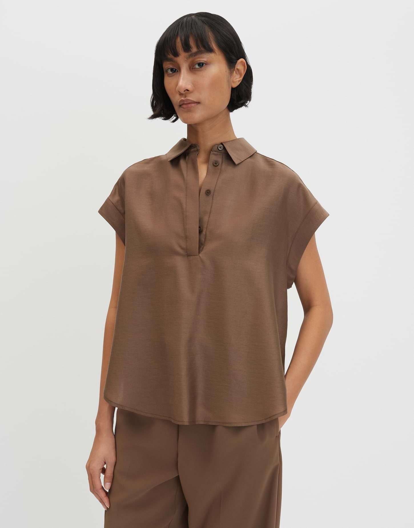 someday Satinbluse Zamin aus Satin mit Crash-Optik