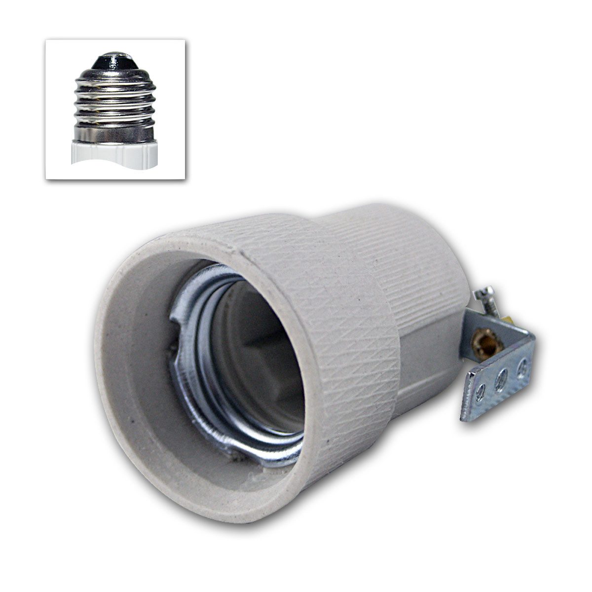 EGB Lampenfassung Porzellan-Fassung E27 250V/4A, Befestigungsbügel