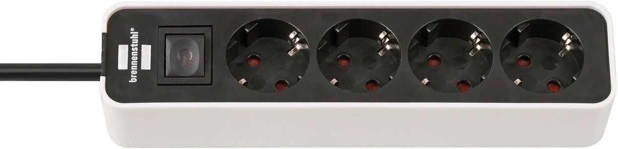 Brennenstuhl Steckdosenleiste 4-fach (Ein- / Ausschalter), 4-fach Steckerleiste mit Schalter