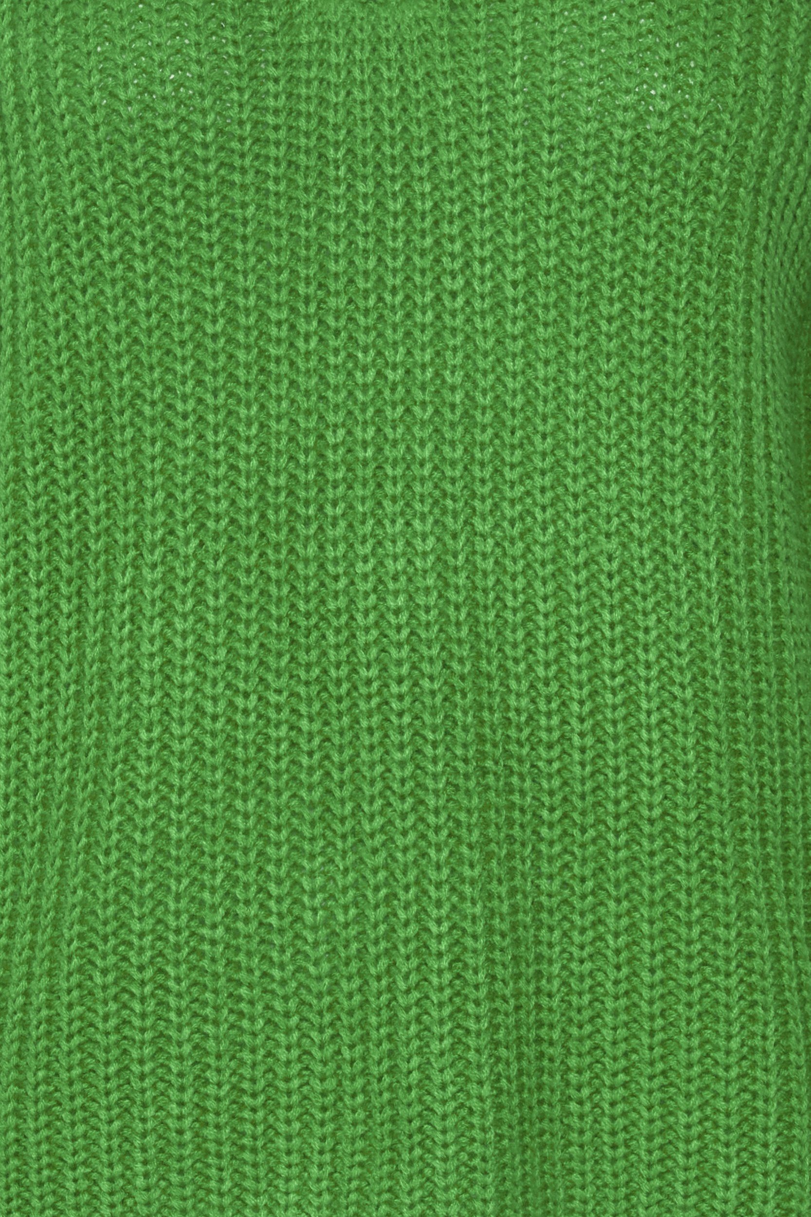 Grobstrick Grün Sweater 6677 Strickpullover Troyer in Reißverschluss mit b.young Kragen Pullover