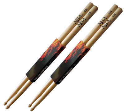 MSA Drumsticks 2 Paar Trommelstöcke, Schlagzeugstöcke, Sticks, Ahornholz 5A