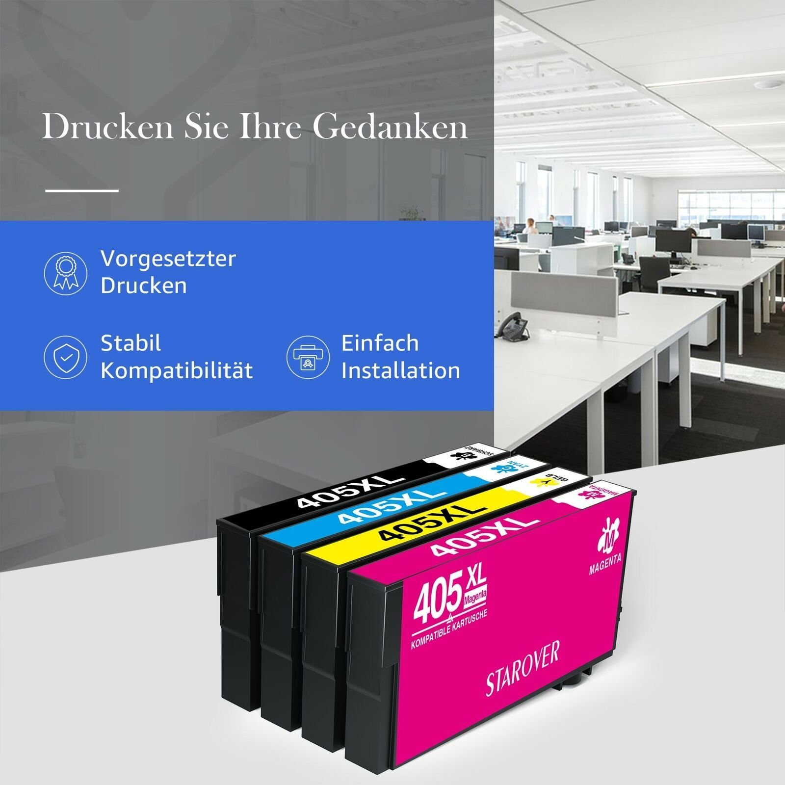 (5er-pack) Gelb Cyan, 1x Tintenpatrone 3825 kompatibel workforce 4820 405 2x 1x 4825 WF-7830DTWF DWF, Magenta, WF-7835DTWF WF-7310DTW 1x Druckerpatronen XL EPSON 4830 pro 405XL WF-7840DTWF) (epson STAROVER WF-3820 Multipack für Schwarz,