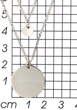 Firetti Collier-Set 2-reihige Layering Gliederkette mit runden Anhängern (Set, 2-tlg)