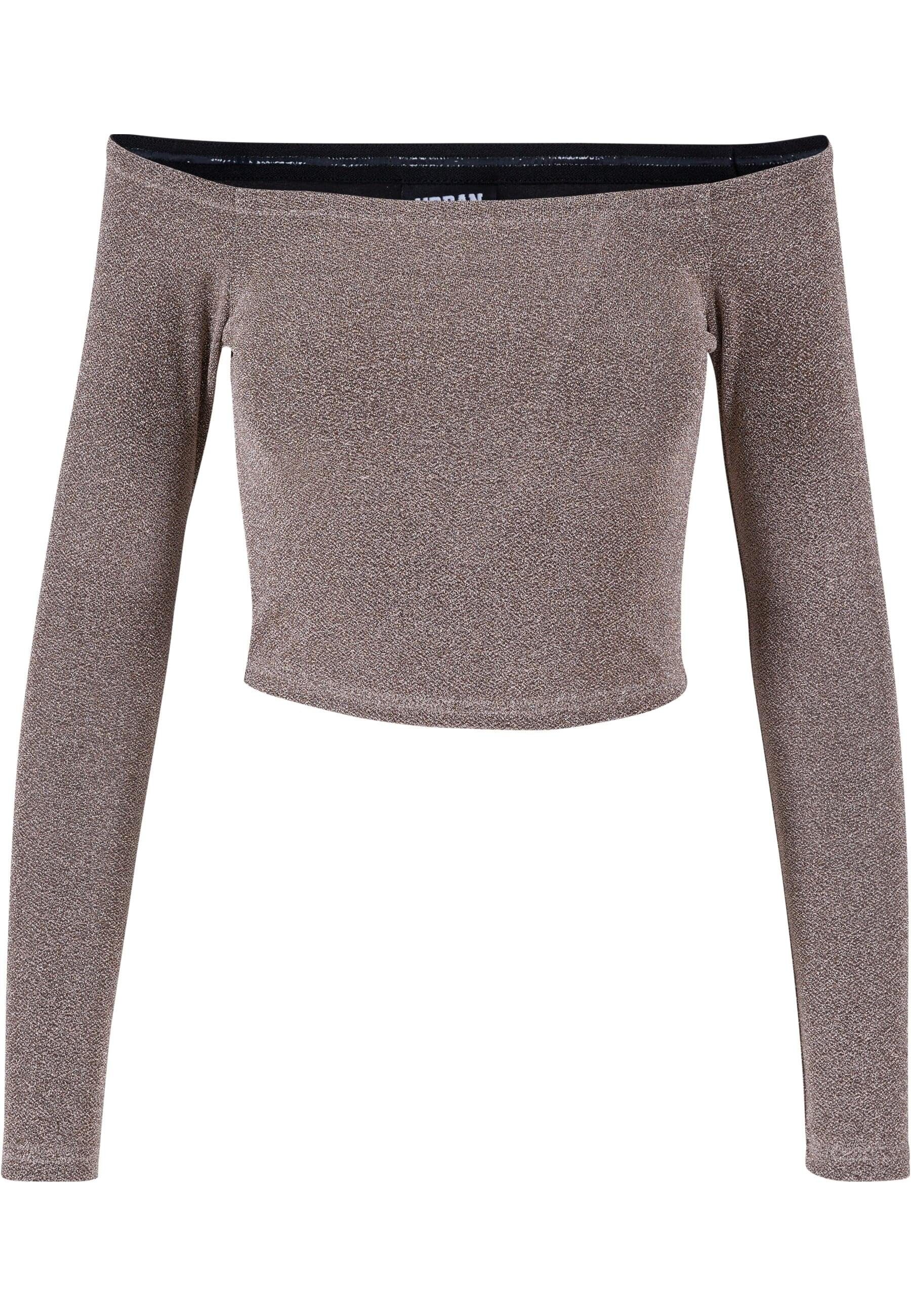 URBAN CLASSICS Longsleeve Urban Classics Damen Ladies Off Shoulder Glitter Longsleeve (1-tlg)
