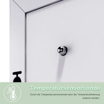 SONNI Badspiegel Badezimmerspiegel mit LED-Beleuchtung 120×60 cm Wandspiegel,Touch, Uhrzeit, Temperatur,kaltweißes Licht,IP44