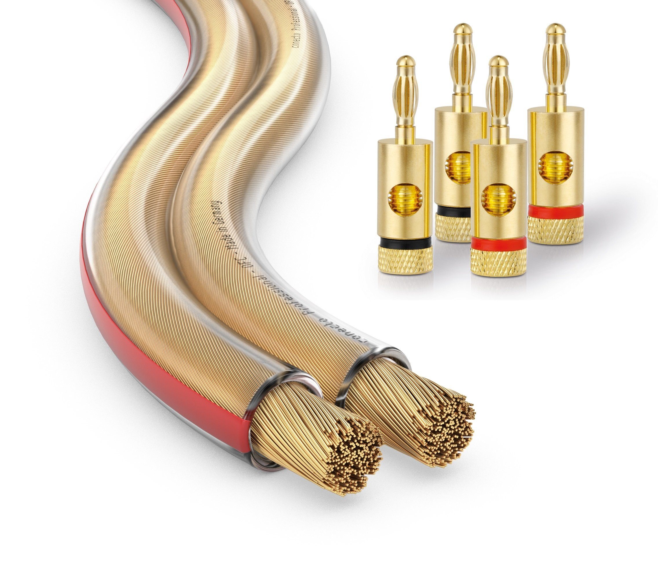 conecto conecto Lautsprecherkabel OFC Professional 2x1,5mm² Kabel Querschnitt Audio-Kabel