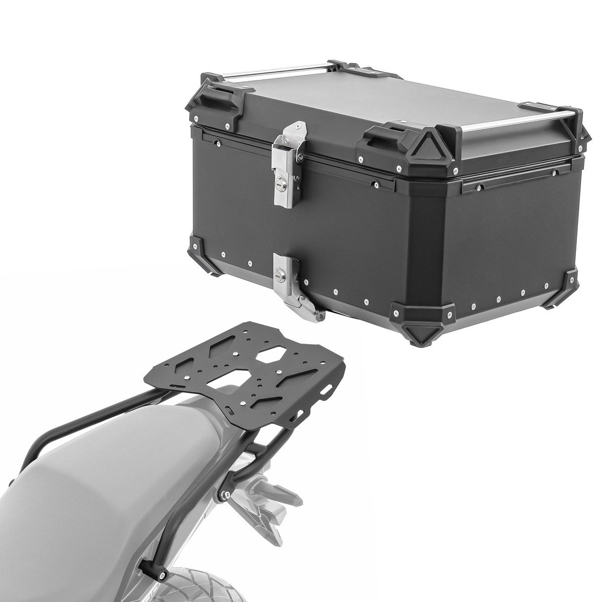 Bagtecs Topcase Set Alu Topcase + Gepäckbrücke für Honda CB 500 X 13-23 XB65