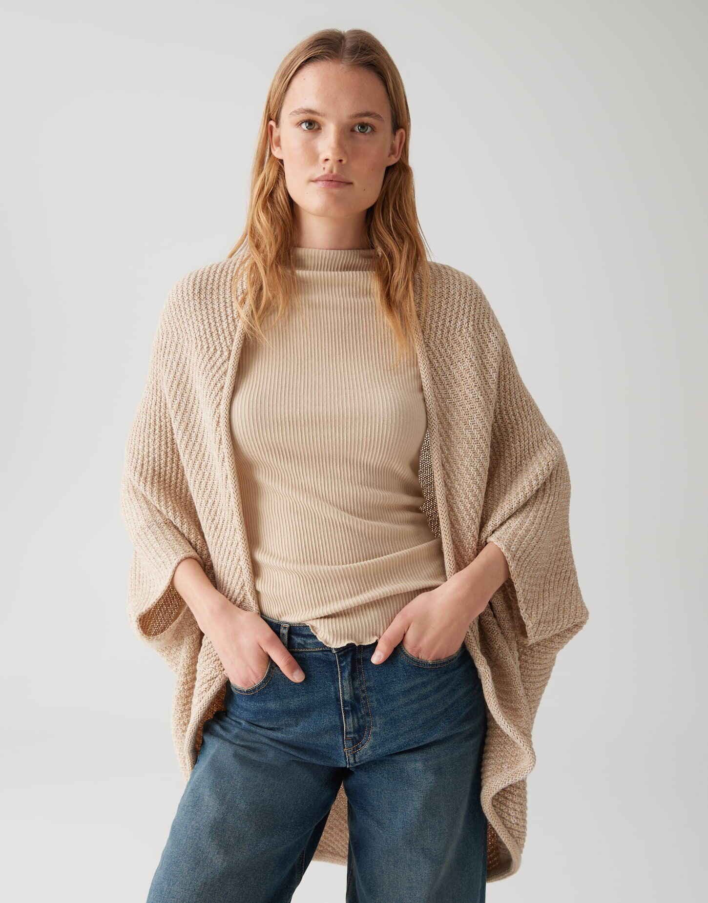 OPUS Cape AMARYLLIS mit Waffelstruktur one size, ovaler Schnitt, Mélange-Ef günstig online kaufen