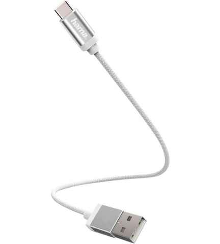 Hama USB C Lade- Datenkabel USB-A-Stecker auf USB-Type-C-Stecker USB-Kabel, USB Typ A, USB-C, (20 cm)