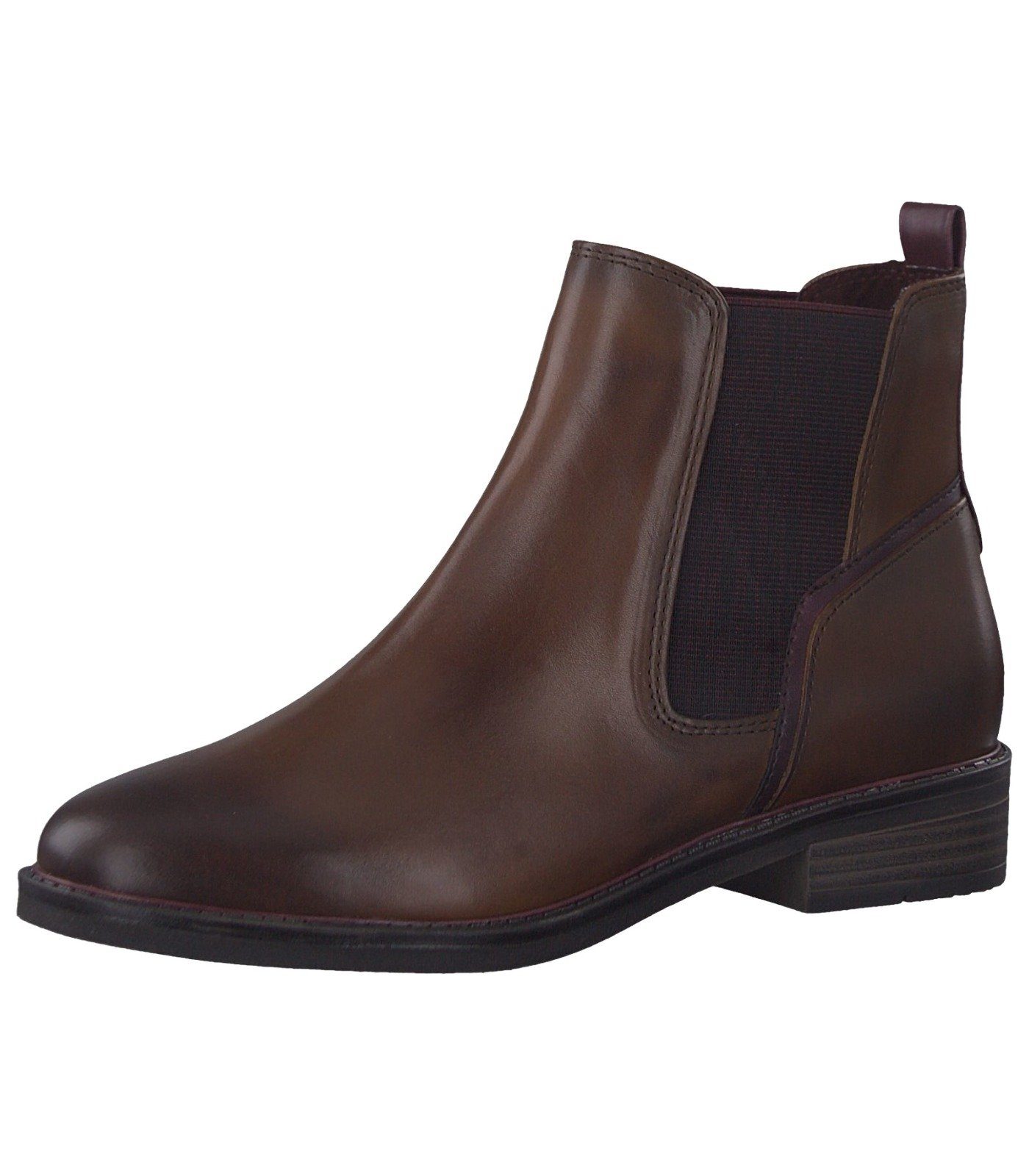 MARCO TOZZI Damen Chelsea Boots - Elegante Leder Stiefeletten Mit Blockabsatz