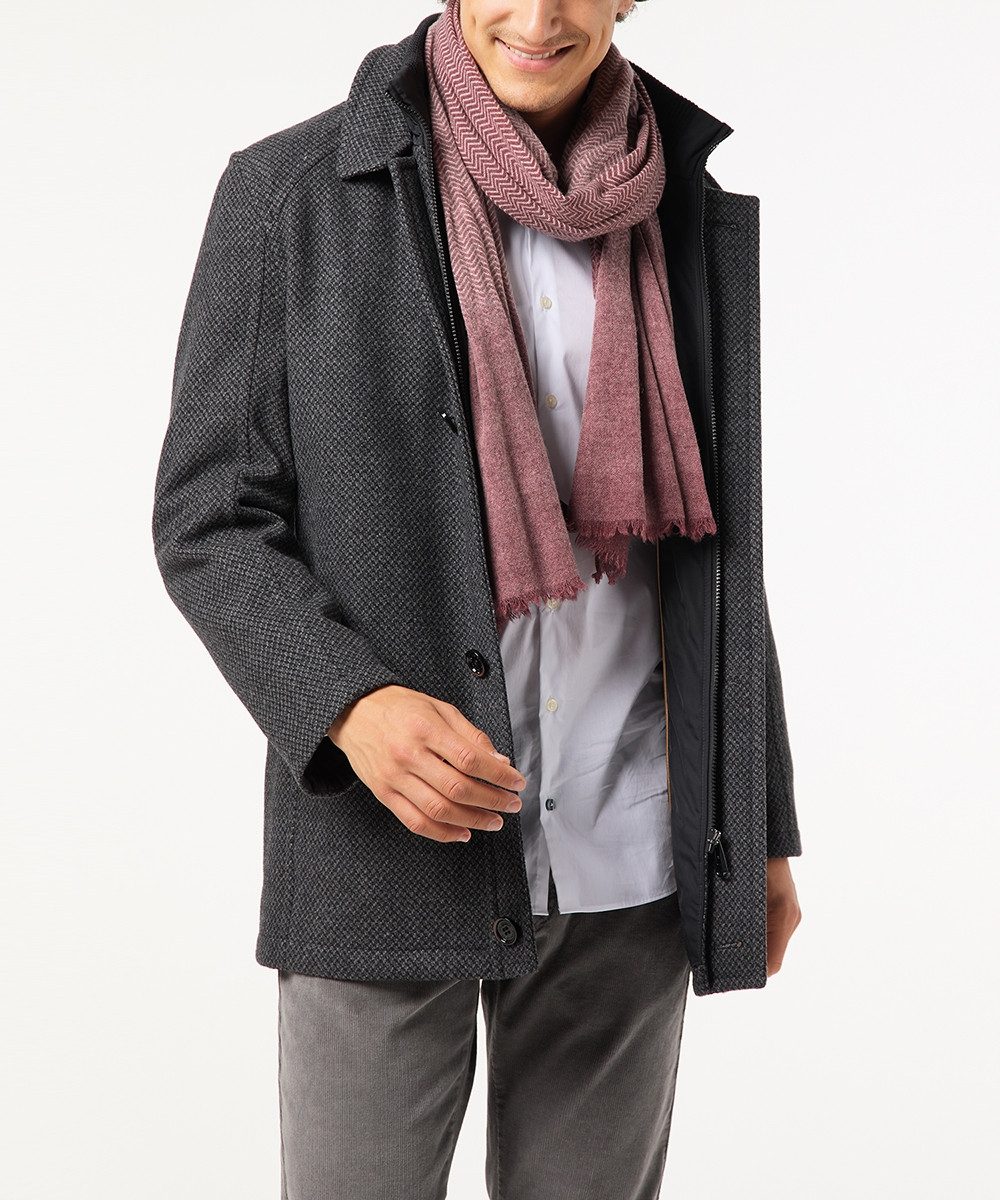 Pierre Cardin Strickschal Pierre Cardin leichter Webschal Zickzack und uni dunkelrot, (1-St), leicht