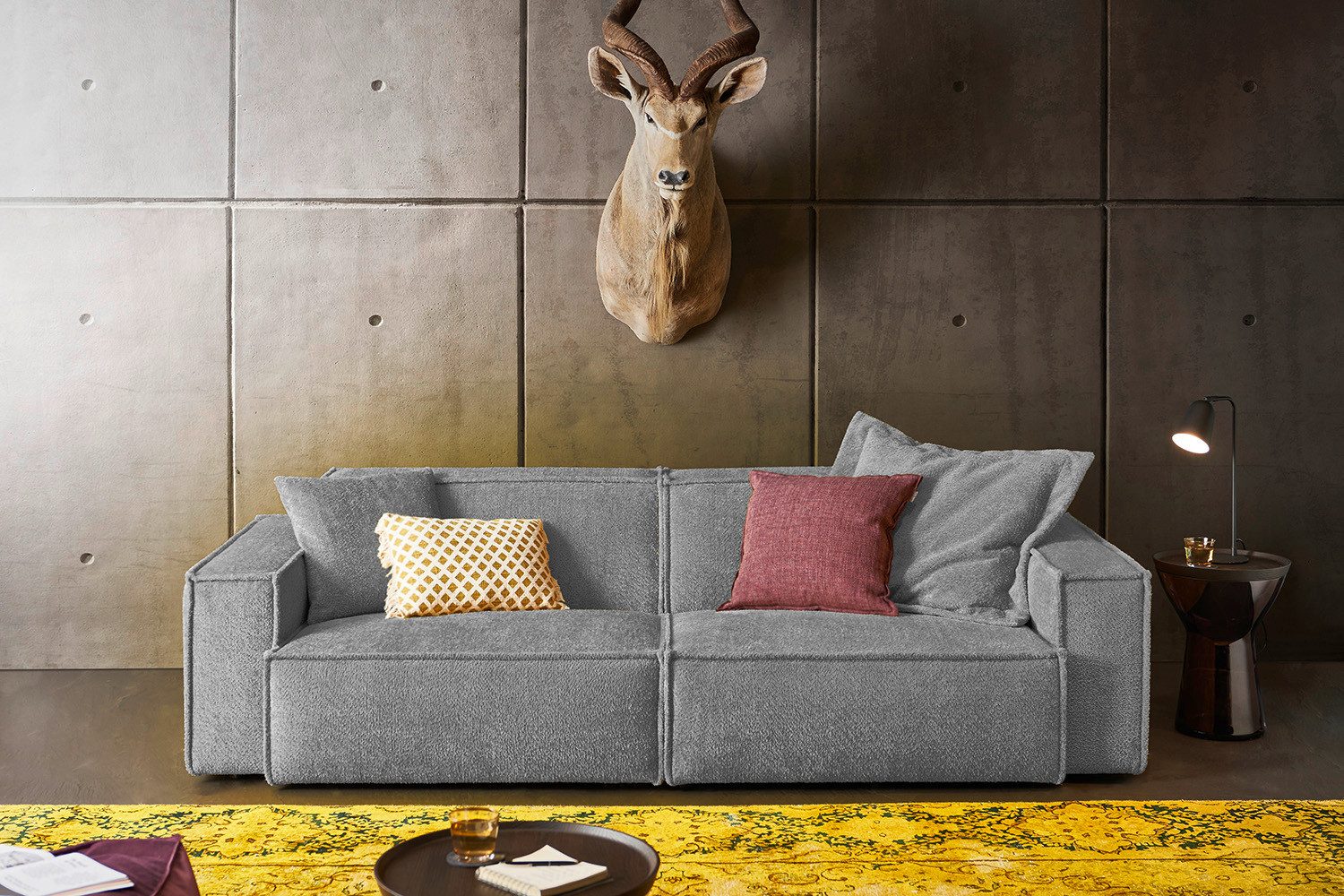 KAWOLA Sofa SAMU, Webstoff 2-Sitzer od. 3-Sitzer versch. Farben