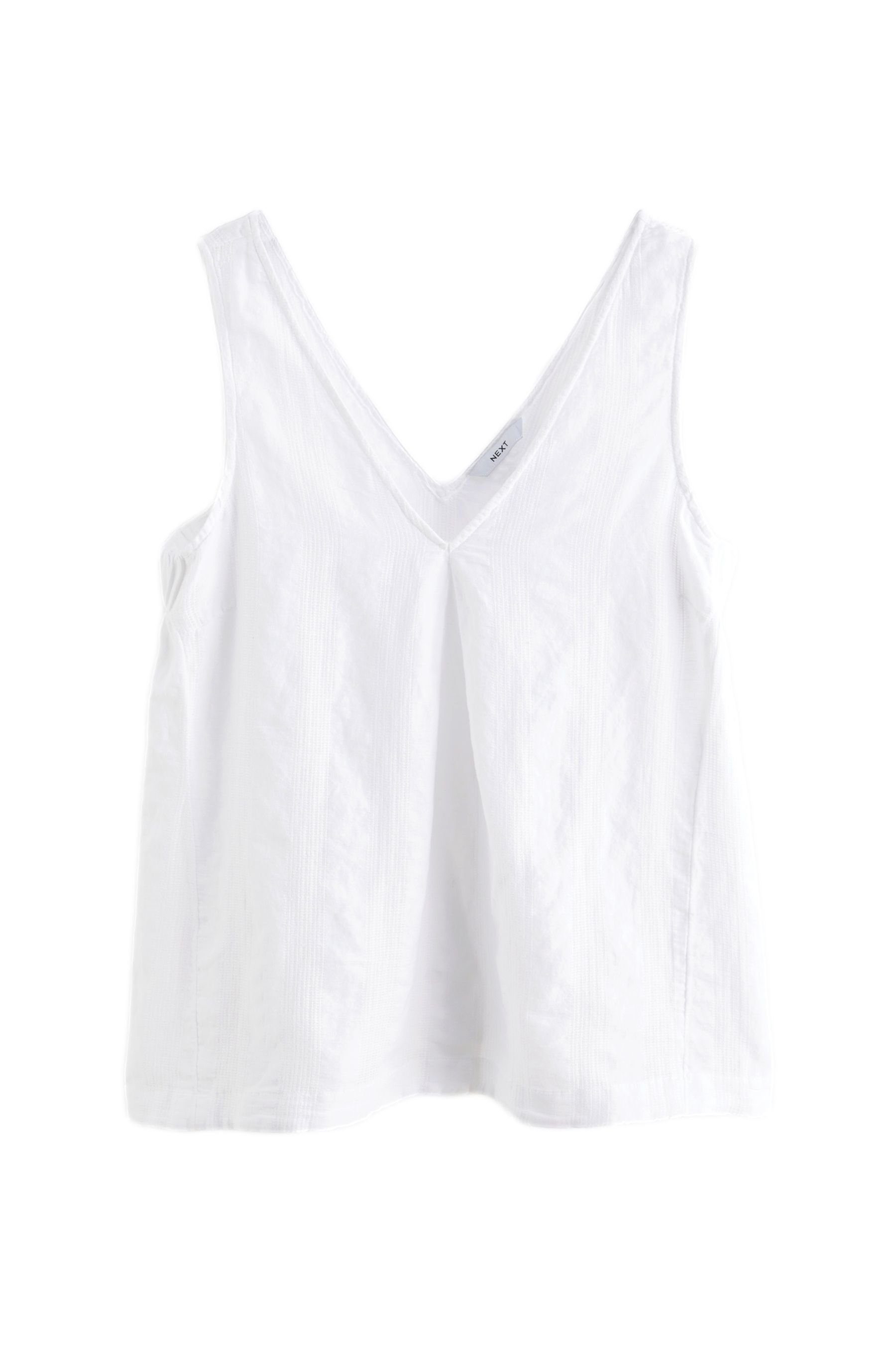 Next Blusentop Top mit V-Ausschnitt aus Leinengemisch (1-tlg)