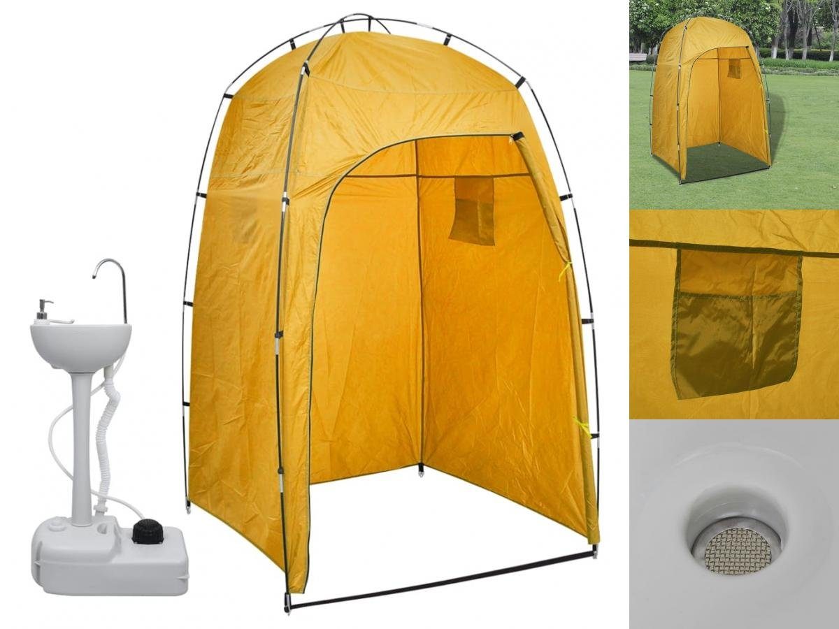 vidaXL Campingtoilette Tragbares Camping-Waschbecken mit Zelt 20 L Toilettenzelt gelb