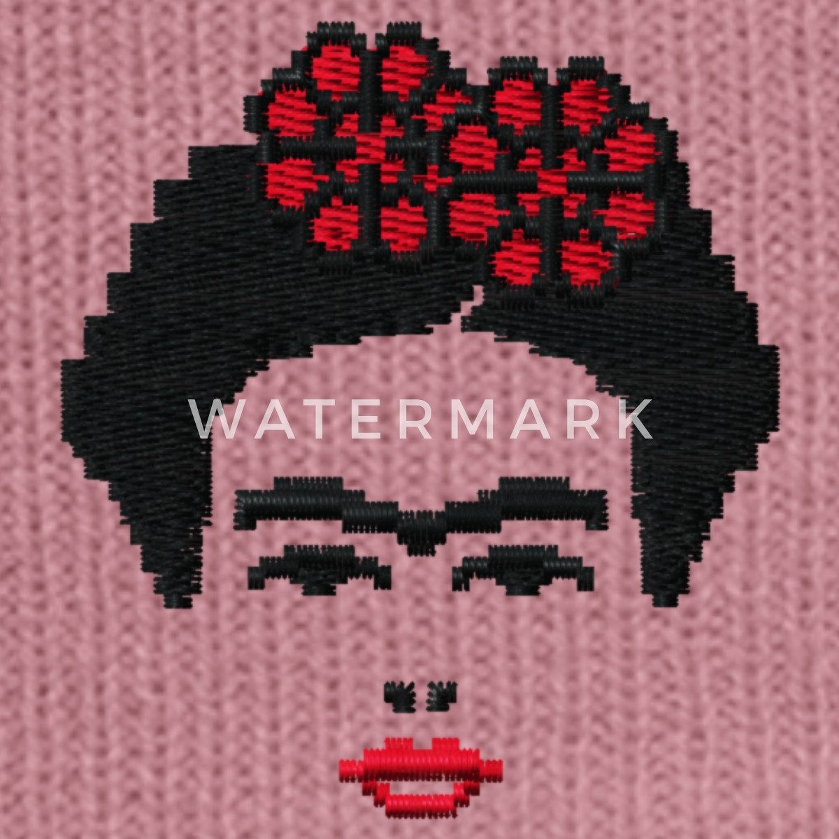 Spreadshirt Beanie Frida Kahlo Umriss Schwarz Und Rot Stick Bestickte Winte günstig online kaufen