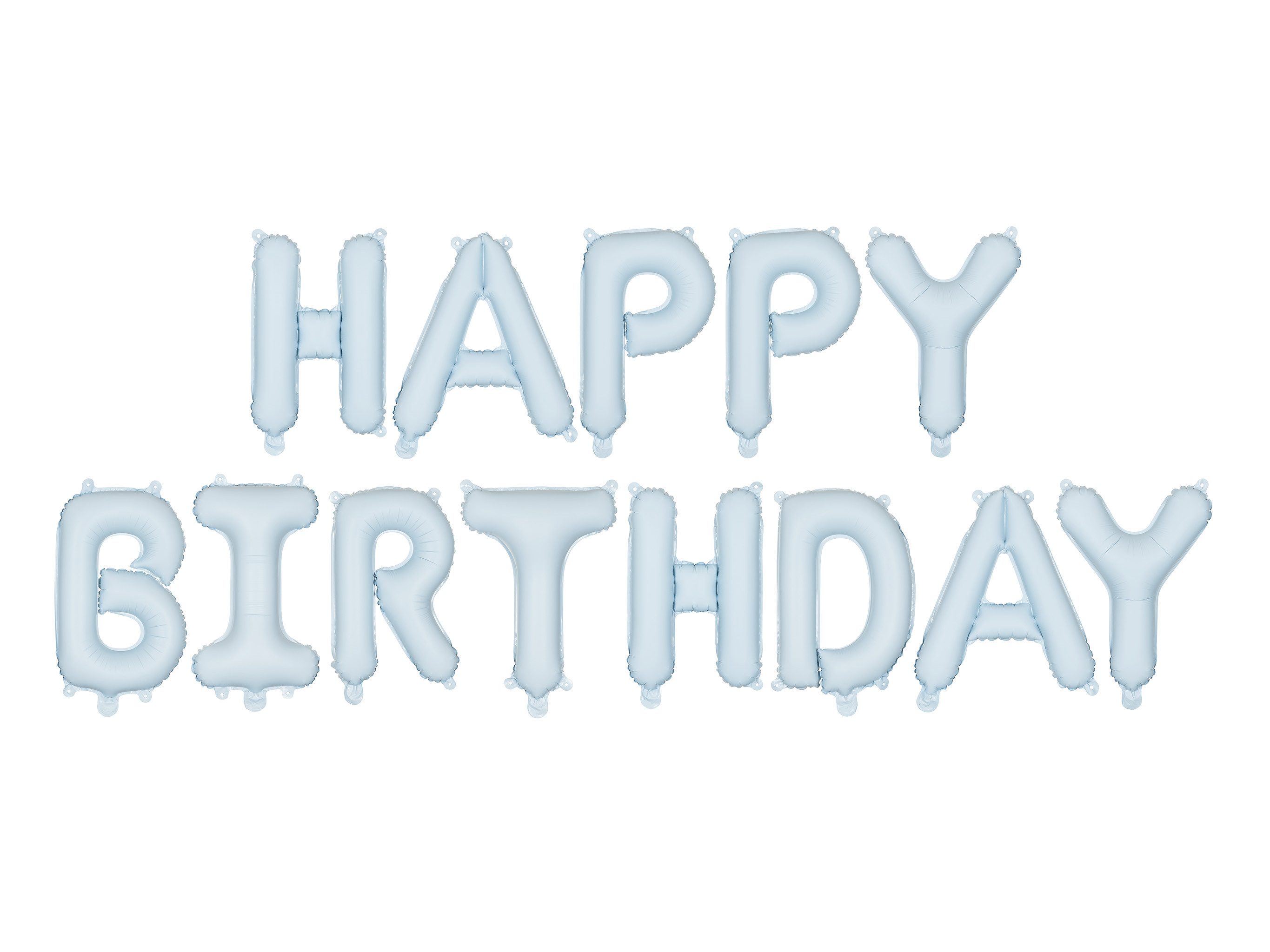 partydeco Aufblasbares Partyzubehör, Girlande Happy Birthday 340x35cm Schriftzug Blau Matt