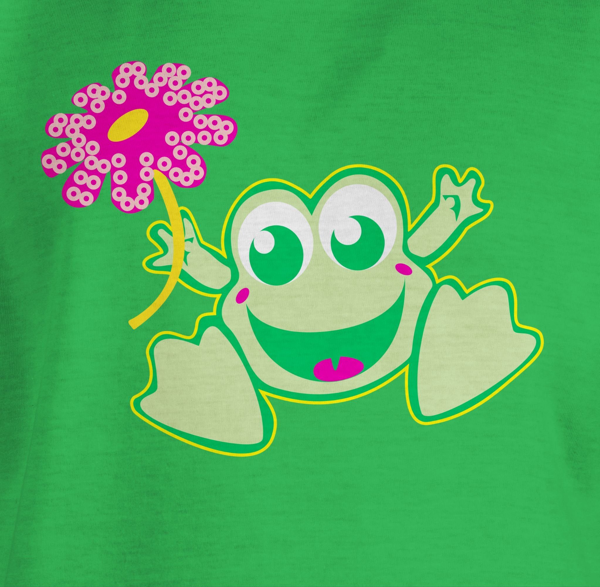 1 Blume Grün Kindermotive Shirtracer T-Shirt mit Frosch