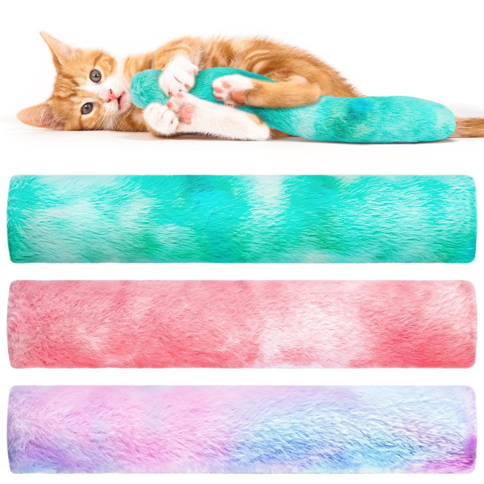 Ledander Tierkuscheltier 3Pcs Katzenminze Katzenspielzeug, Katzen Spielzeug Set,Katzenkissen, Katzen Baldrian,Weiches Flauschiges Haustier beruhigendes Spielzeug