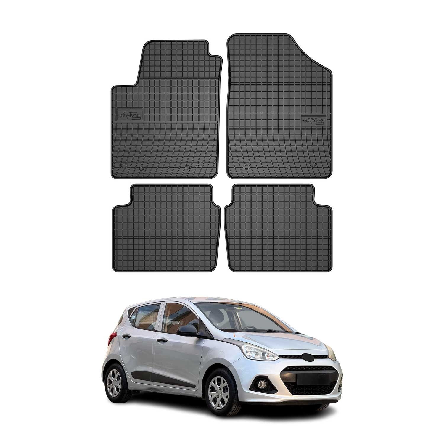 OMAC Auto-Fußmatten 2007-2013 Hyundai i20 Fußmatten Gummi Schwarz 4 tlg (4 St), für Hyundai i20 2007-2013 Hyundai i20 2007-2013, Antirutsch,Wasserfest,Einfache Installation