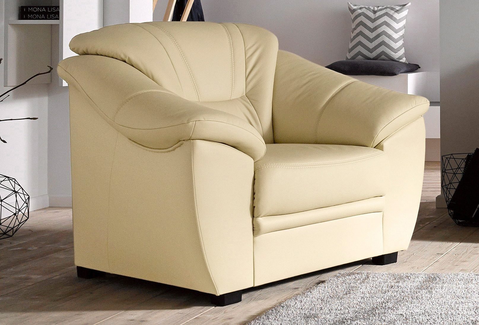 sit&more Sessel, NaturLEDER®, inklusive komfortablem Federkern | Kopfstützen