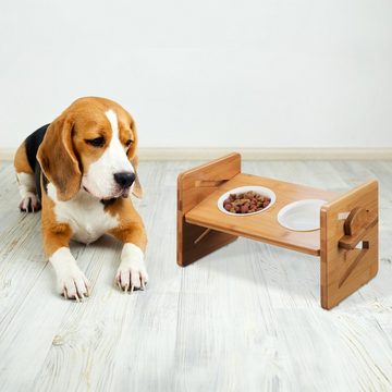 relaxdays Futterstation Futterstation für Hunde höhenverstellbar