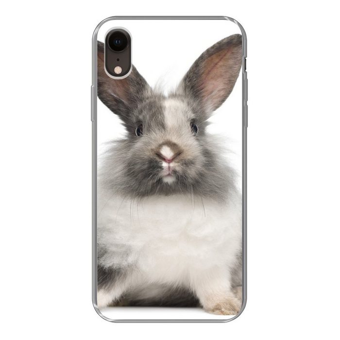 MuchoWow Handyhülle Kaninchen - Haustier - Fell - Weiß Handyhülle Apple iPhone XR Smartphone-Bumper Print Handy