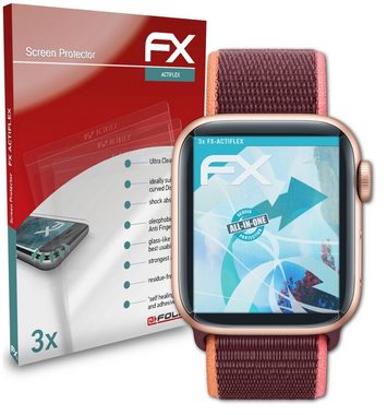 atFoliX Schutzfolie Displayschutzfolie für Apple Watch SE 44mm, (3 Folien), Ultraklar und flexibel