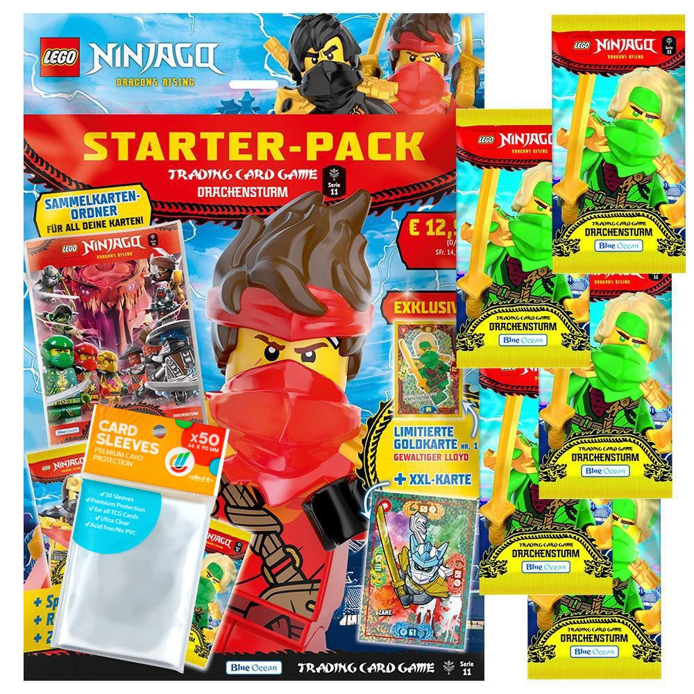 Blue Ocean Sammelkarte LEGO Ninjago Serie 11 - 1 Starter + 5 Booster + collect-it Hüllen