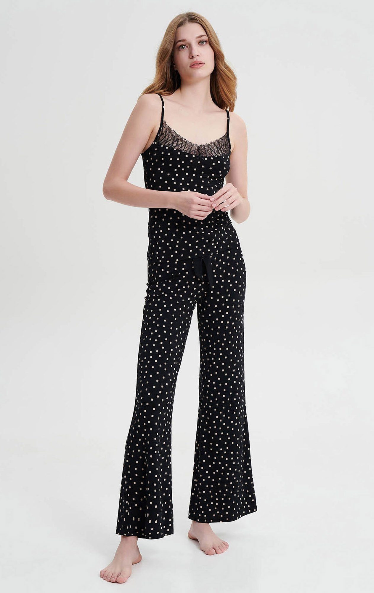 Vamp Pyjamahose VAMP lingerie (Set, 1-tlg., 1-teilig) Damen Schlafanzughose lang Relaxhose Homewearhose Modal