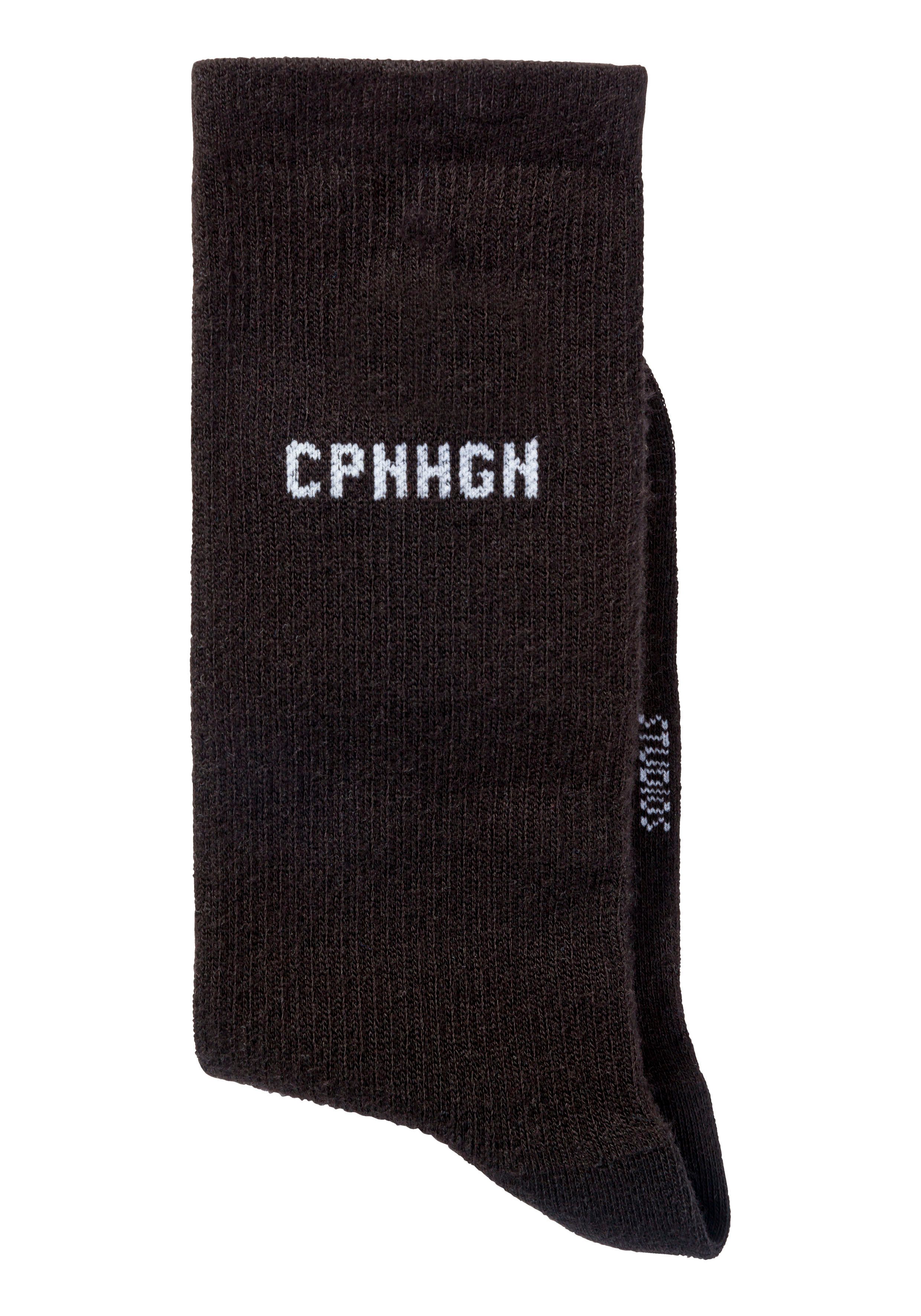 Copenhagen Studios Basicsocken (Packung, 3-Paar) mit Rippstruktur und Stickerei