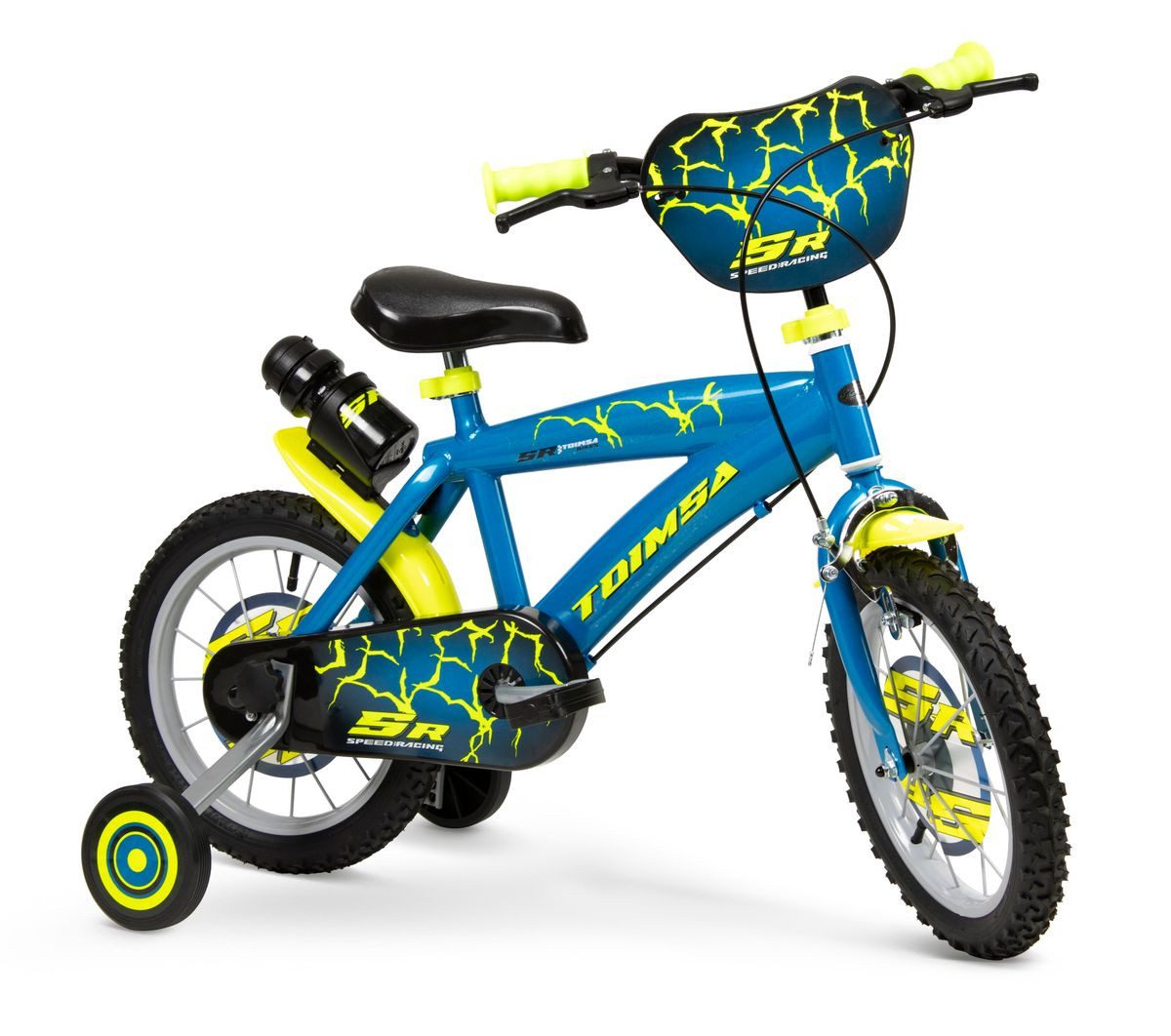 Toimsa Bikes Kinderfahrrad 14 Zoll Kinder Fahrrad Kinderfahrrad Rad Bike Lightning Blau 14212, 1 Gang, Stützräder, Trinkflasche