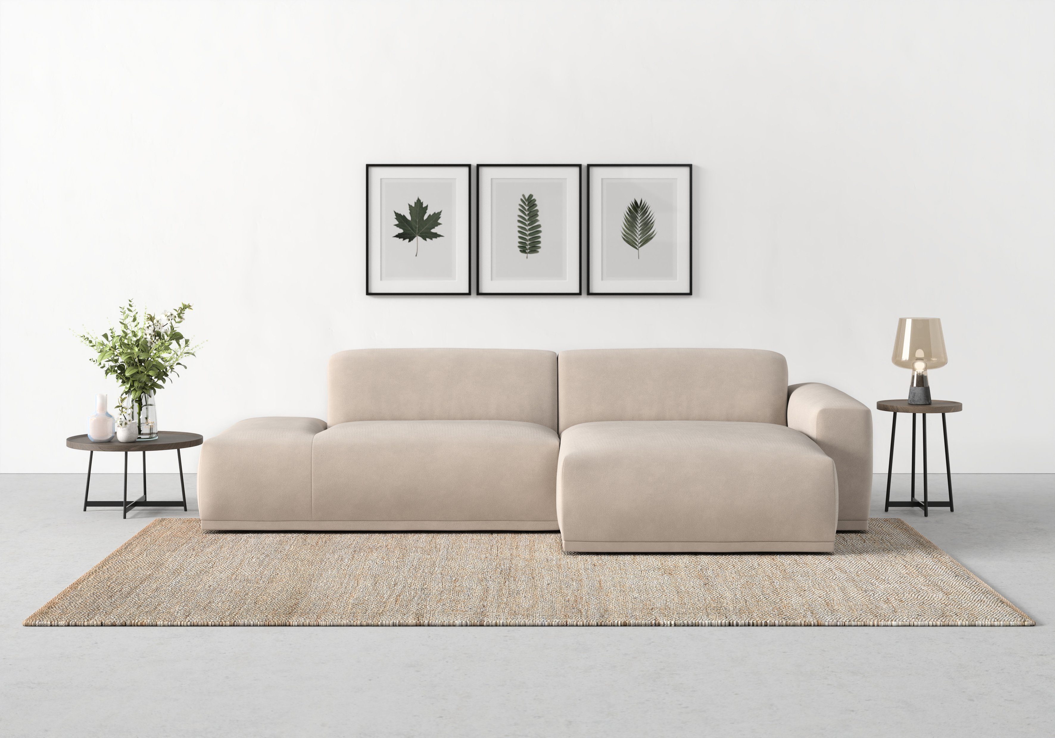 TRENDMANUFAKTUR Ecksofa Braga, mit hochwertigem Kaltschaum, L-Form, in Cord erhältlich, modernes Sofa, Couch mit hohem Sitzkomfort, 275/72/160 cm (B/H/T)