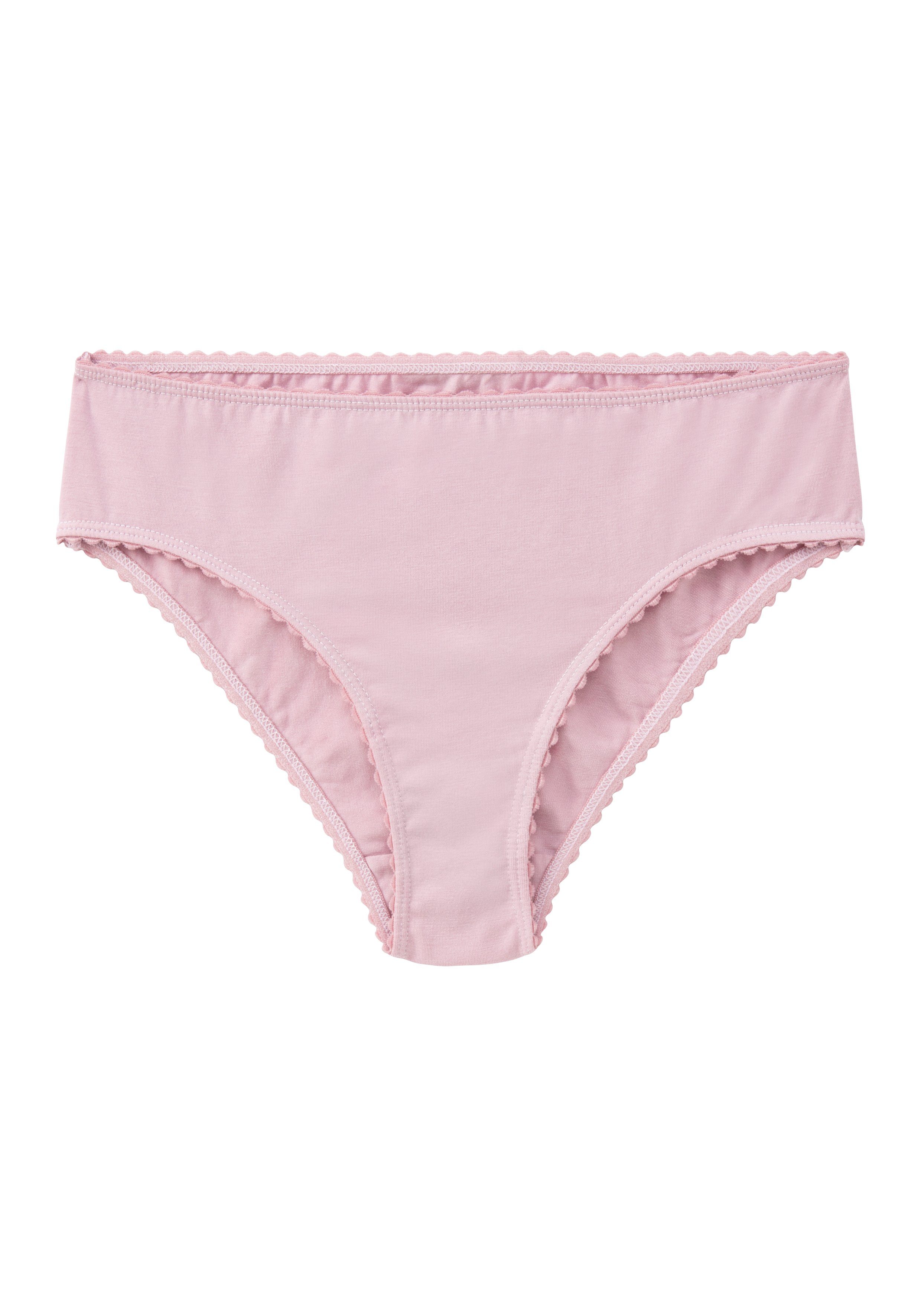 Vivance Slip (Packung, rosa-geblümt, einer rosa-uni, in Packung Millefleur-Design weiß-uni 4-St) + Uni grau-geblümt