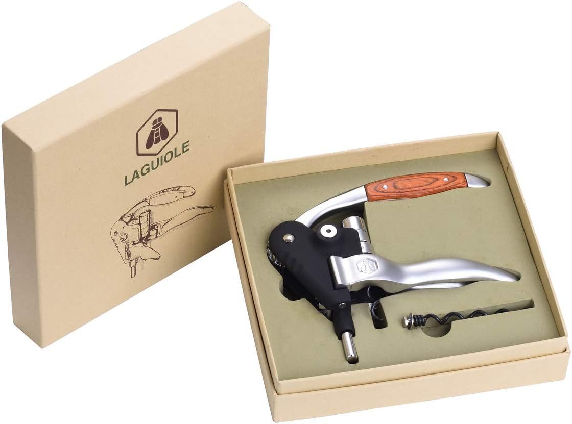LAGUIOLE Korkenzieher 1x LAGUIOLE - Korkenzieher mit Cremallière-Hebel - Aluminium und Holz, (1 tlg)